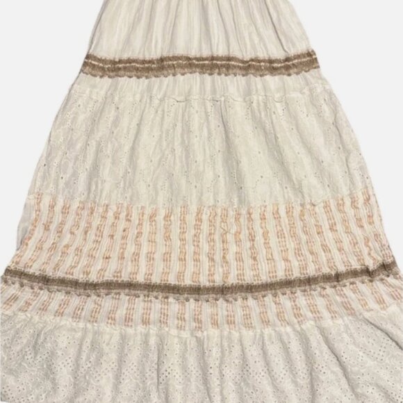 Anthropologie  Bohemian Maxi Dress Crochet Lace Eyelet Beach Me2Magic Victoria-L - Picture 3 of 13